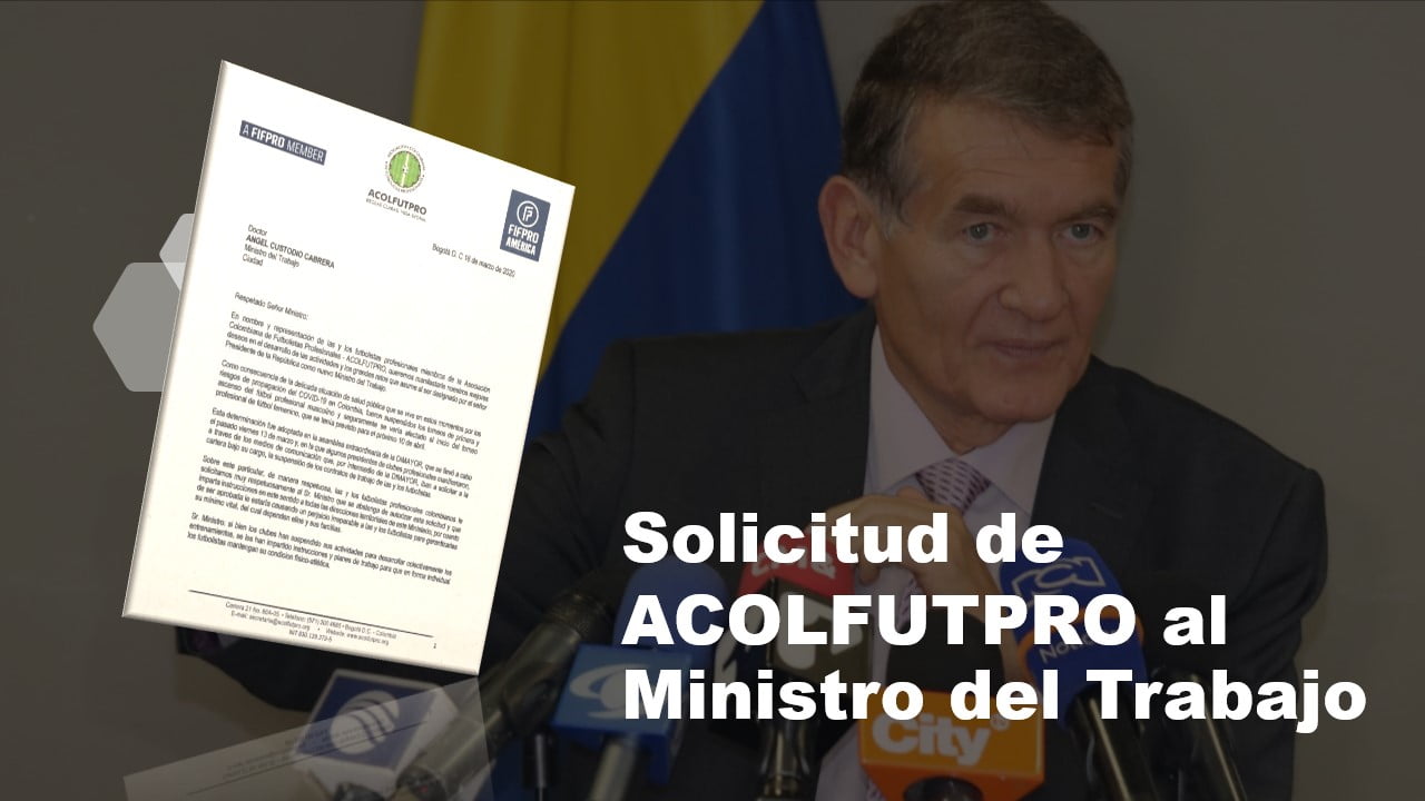ACOLFUTPRO le pide al Ministro del Trabajo que no autorice supensión de contratos