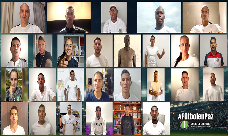 Los futbolistas profesionales de Colombia, unidos por un #FútbolenPaz